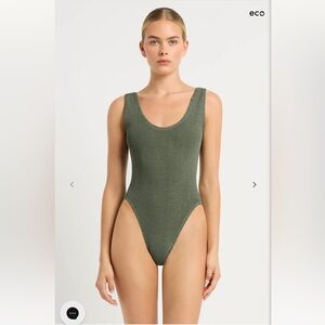 Bond eye Low Back One Piece swimsuit, Kahki Green